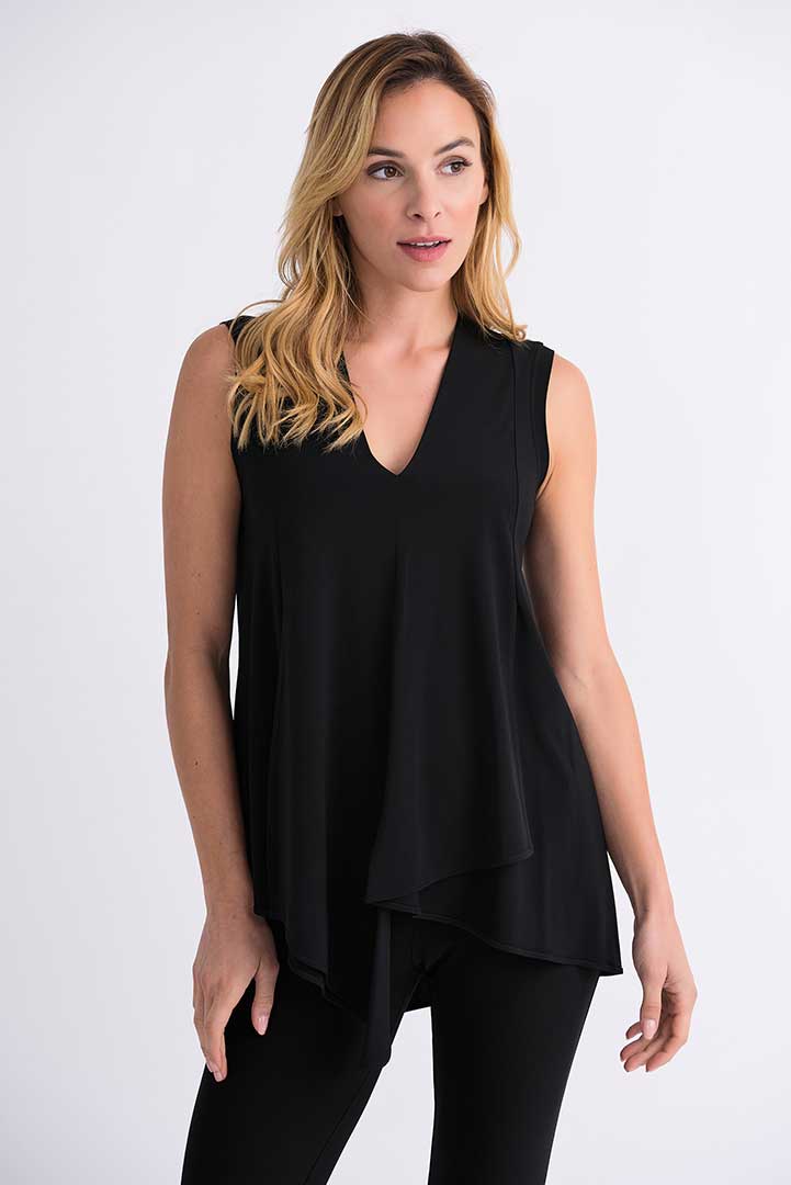 161060 Joseph Ribkoff Sleeveless V Neck Tunic - Black 161060 Joseph Ribkoff Sleeveless V Neck Tunic - Black