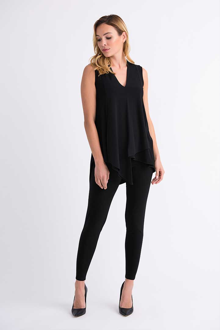 161060 Joseph Ribkoff Sleeveless V Neck Tunic - Black 161060 Joseph Ribkoff Sleeveless V Neck Tunic - Black