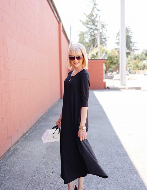BD-3013 Gilmour Bamboo 3/4 Sleeve Shirttail Maxi Dress