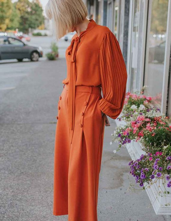 Joseph Ribkoff Pleated Sleeve Blouse - Topaz
