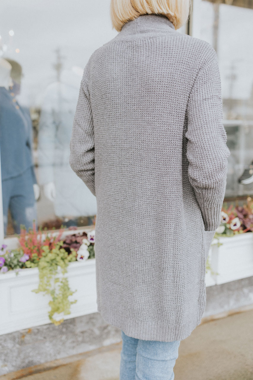 F7503 Sympli Basket Stitch Cardigan - Grey